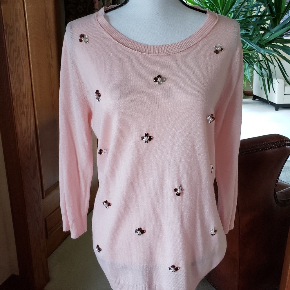 Gemstone and pearls sweater